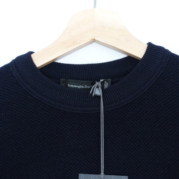 Ermenegildo Zegna Men's Crewneck Wool & Cashmere Sweater - Small 48 - Dark Blue - Picture 3 of 9